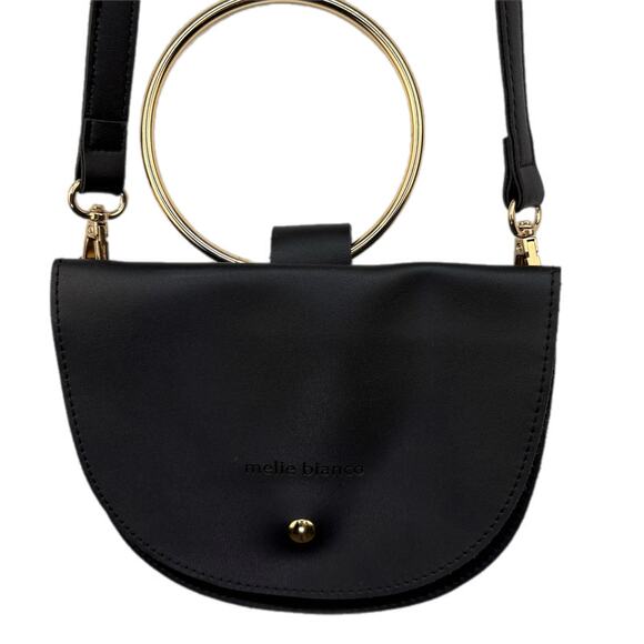 Melie Bianco Felix Ring Black Vegan Leather Crossbody - Picture 3 of 12
